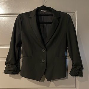 Express Black Blazer Ruched 3/4 Sleeves Size 2
